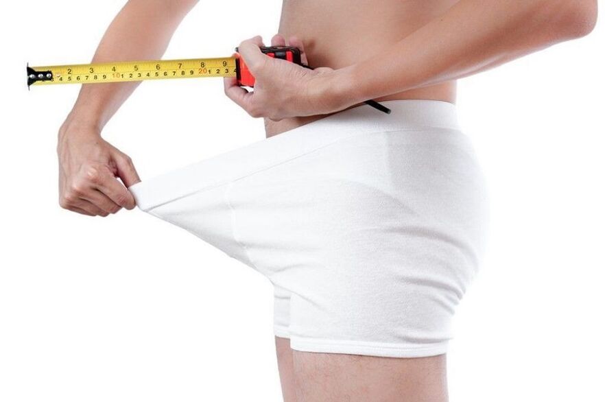 Mesure du pénis avant les exercices d'agrandissement